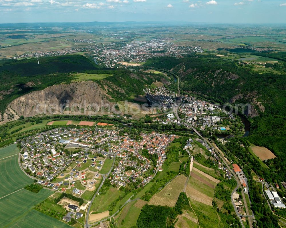 Bad Münster am Stein-Ebernburg from the bird's eye view: City view of Bad Muenster am Stein-Ebernburg in the state Rhineland-Palatinate