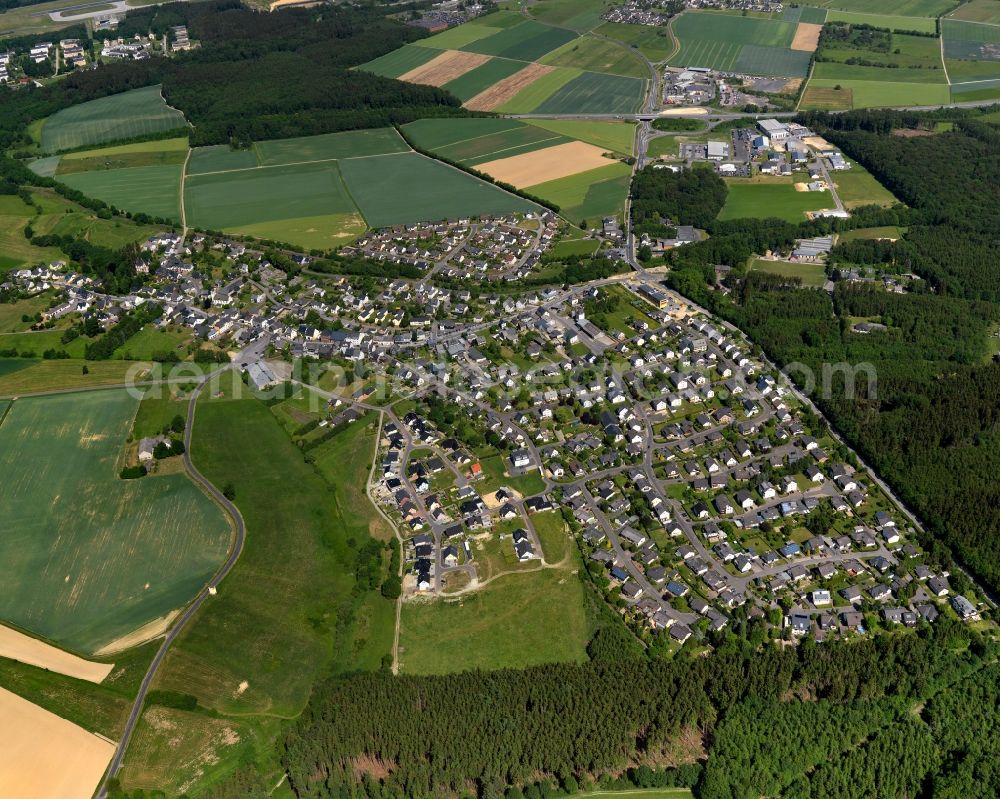 Aerial photograph Büchenbeuren - City view from Buechenbeuren in the state Rhineland-Palatinate