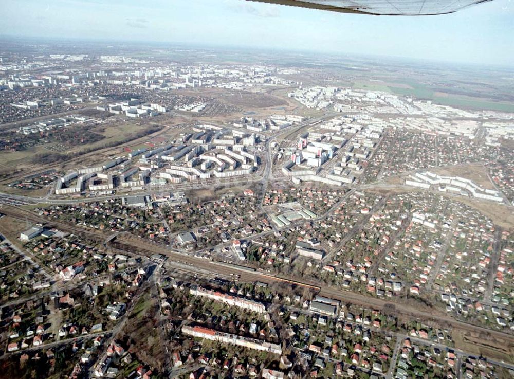 Berlin - Hellersdorf from the bird's eye view: Stadtansicht von Berlin - Hellersdorf / Mahlsdorf.