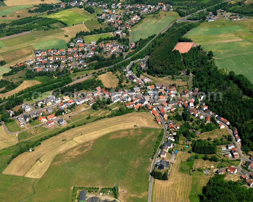 Aerial image Berschweiler bei Baumholder - Cityscape of Berschweiler at Baumholder in Rhineland-Palatinate