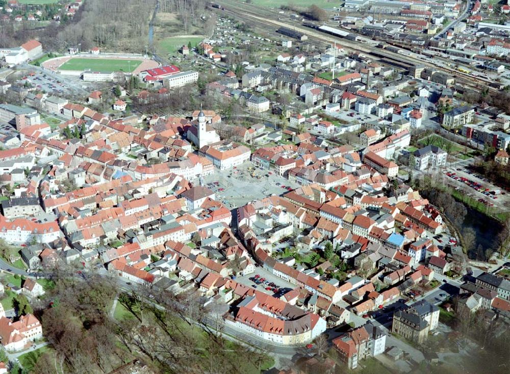 Aerial image Bischofswerda / Sachsen - Stadtansicht von Bischofswerda in Sachsen.