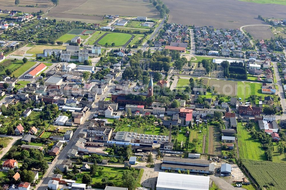 Brusy / Bruß from above - View of the town of Bruß in the province of Pommern. The town is situated in Kashubia, in Bory Tucholskie