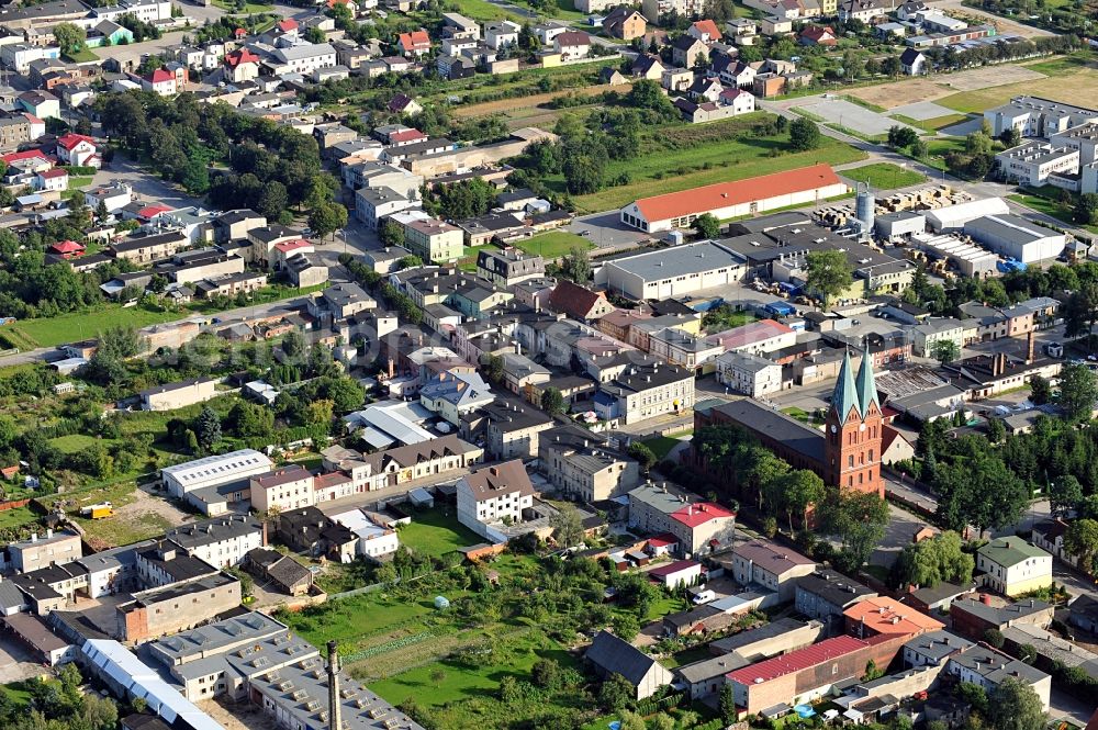 Aerial image Brusy / Bruß - View of the town of Bruß in the province of Pommern. The town is situated in Kashubia, in Bory Tucholskie