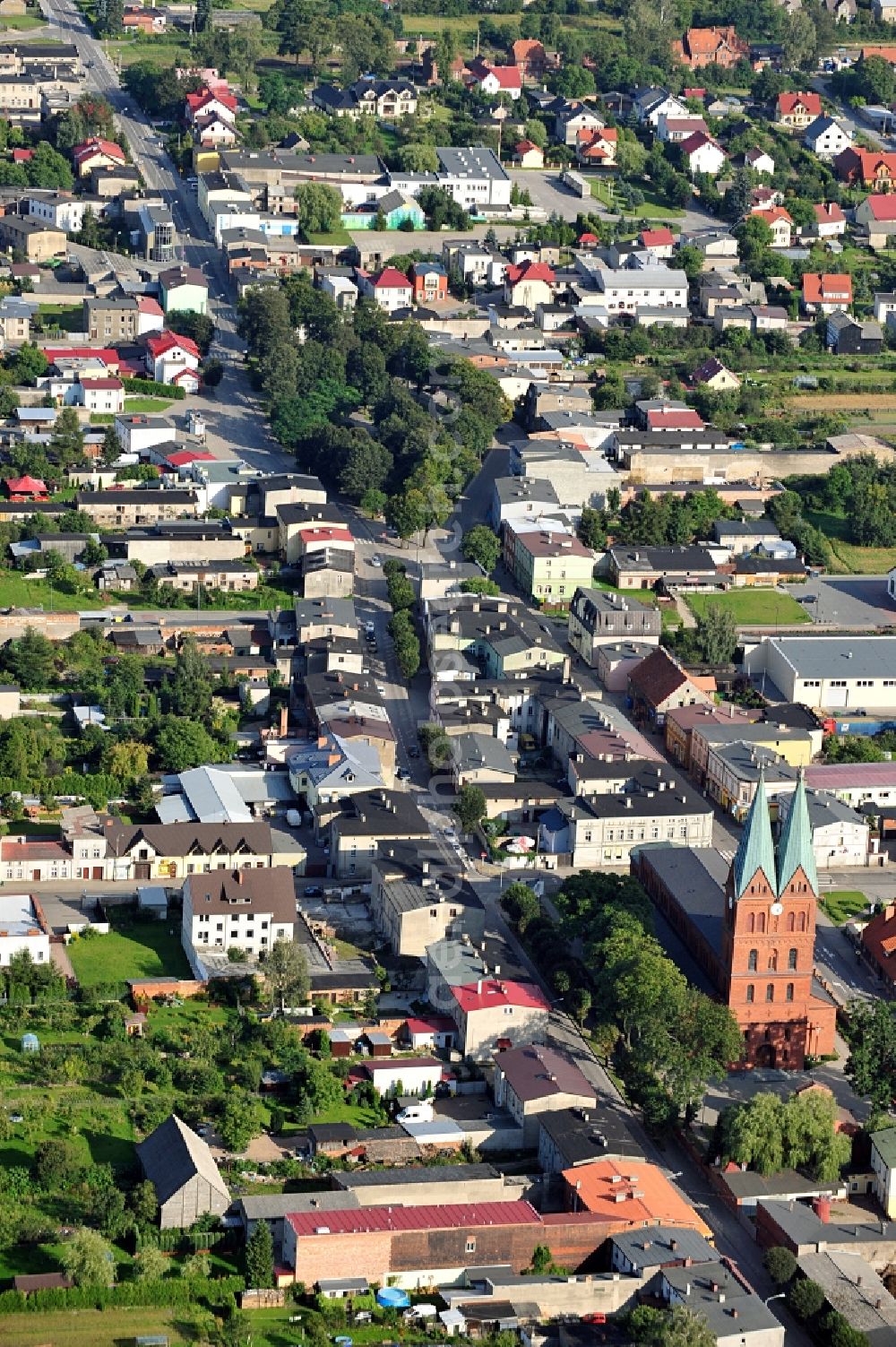 Brusy / Bruß from above - View of the town of Bruß in the province of Pommern. The town is situated in Kashubia, in Bory Tucholskie