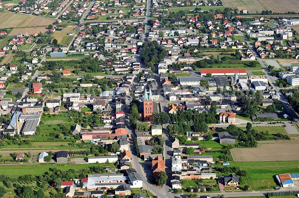 Aerial image Brusy / Bruß - View of the town of Bruß in the province of Pommern. The town is situated in Kashubia, in Bory Tucholskie