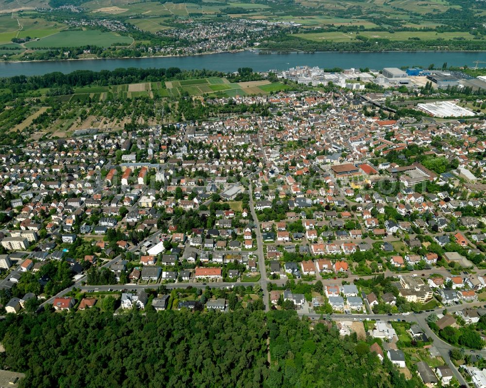 Budenheim from the bird's eye view: City view of Budenheim in the state Rhineland-Palatinate