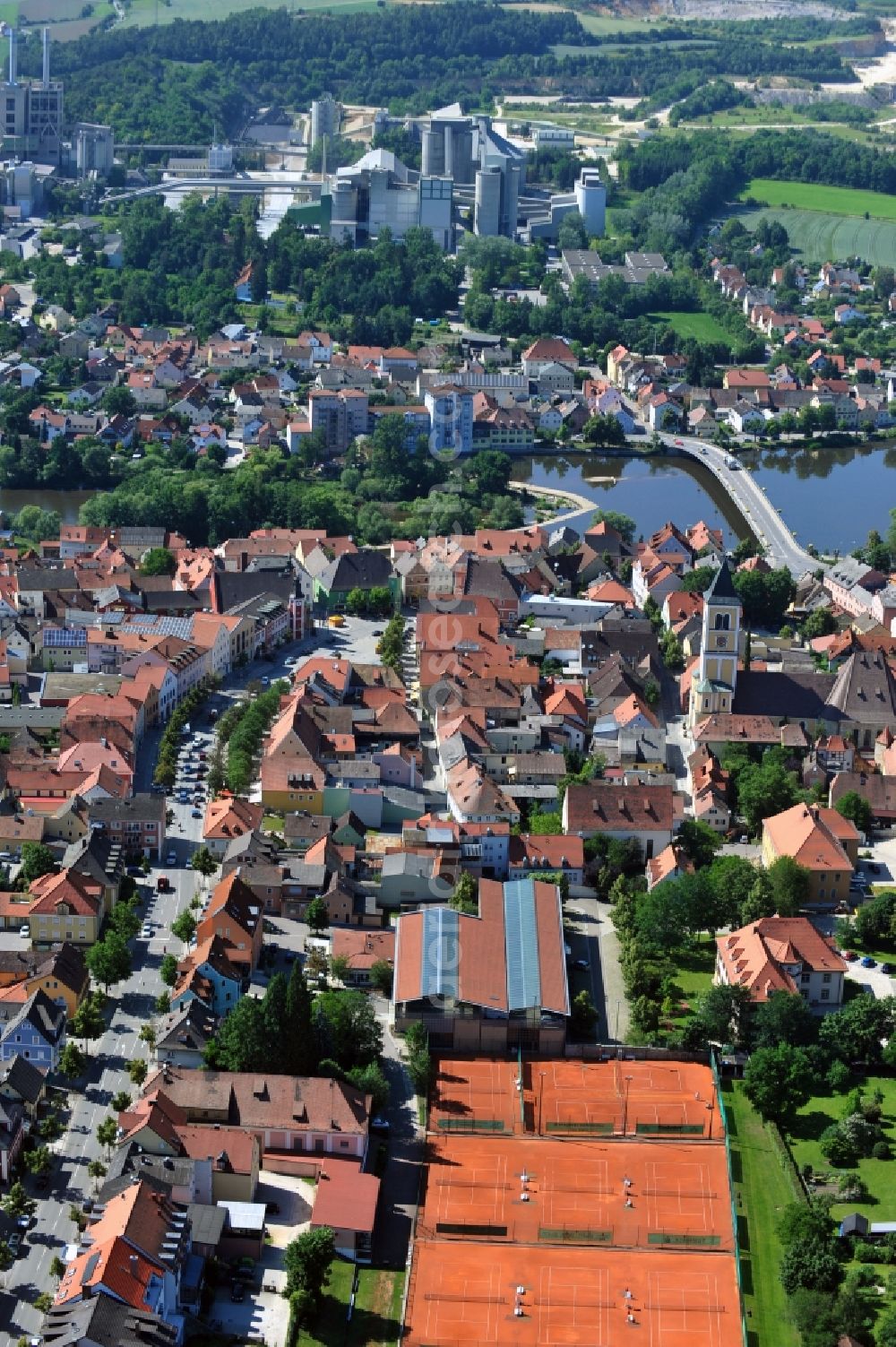 Aerial image Burglengenfeld - City view from the city center and downtown in Burglengenfeld in the state of Bavaria