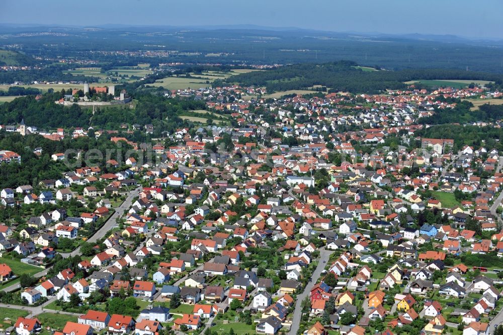 Burglengenfeld from above - City view from the city center and downtown in Burglengenfeld in the state of Bavaria