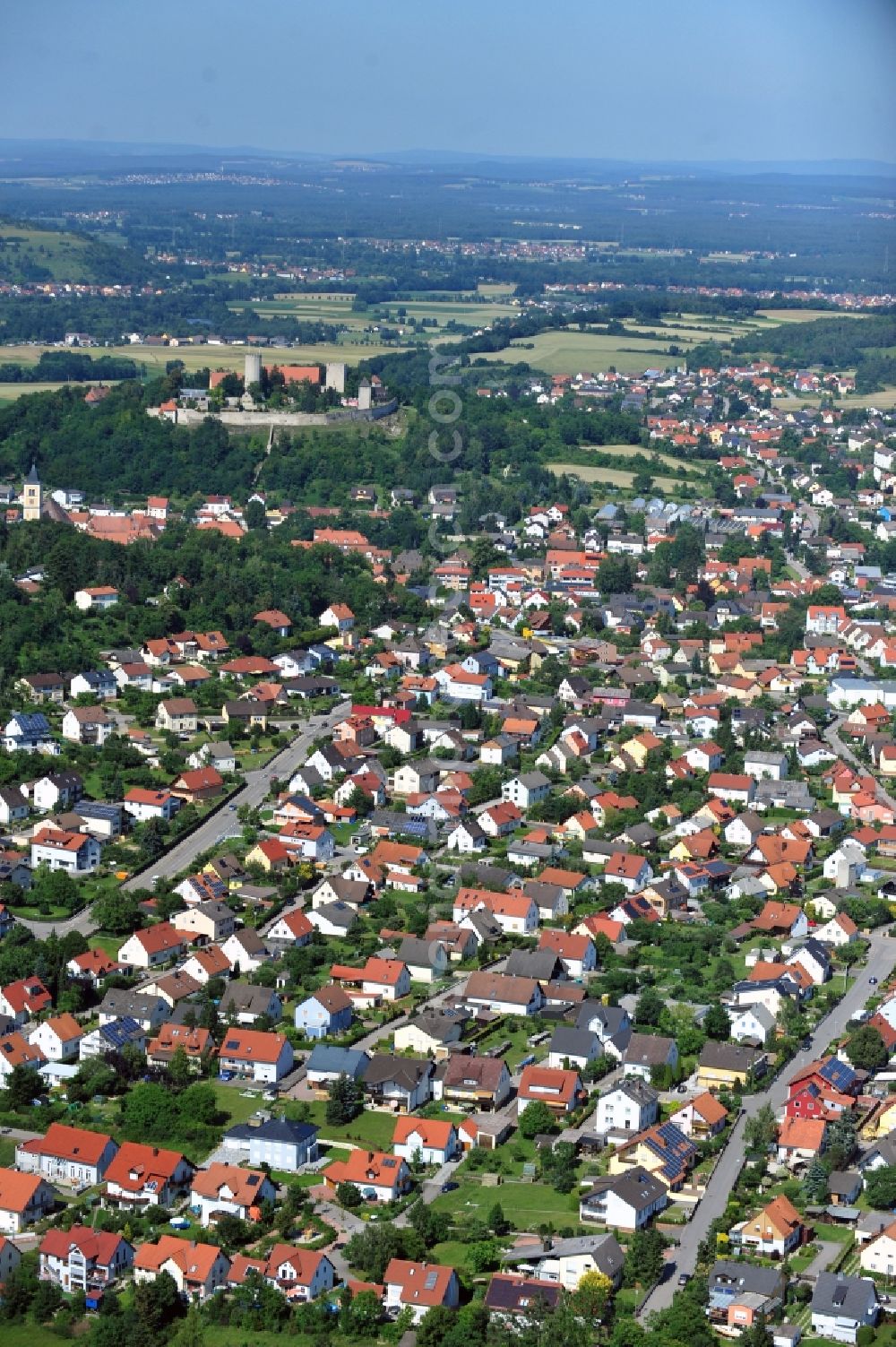 Burglengenfeld from the bird's eye view: City view from the city center and downtown in Burglengenfeld in the state of Bavaria