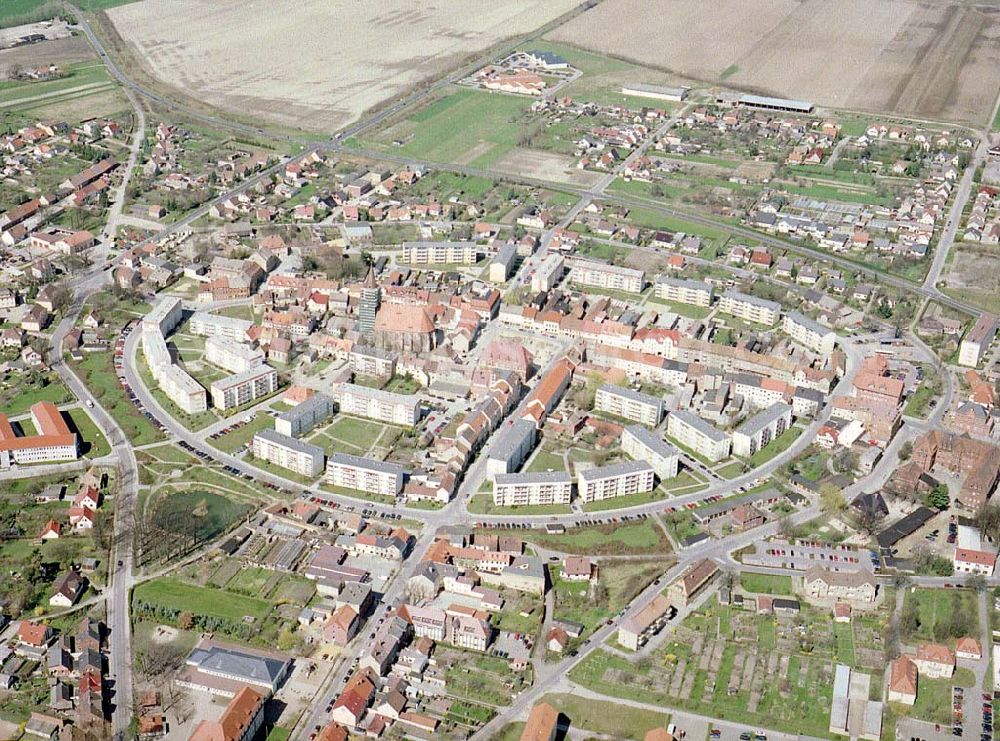 Calau / Brandenburg from the bird's eye view: Stadtansicht von Calau / Brandenburg