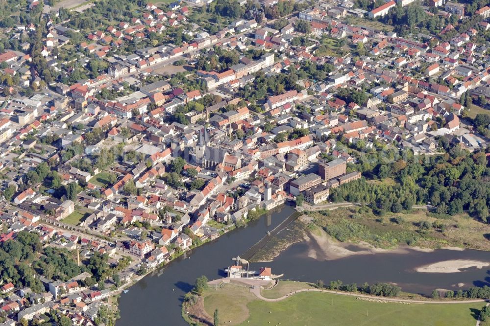 Calbe (Saale) from above - Cityscape from Calbe (Saale) in Saxony-Anhalt