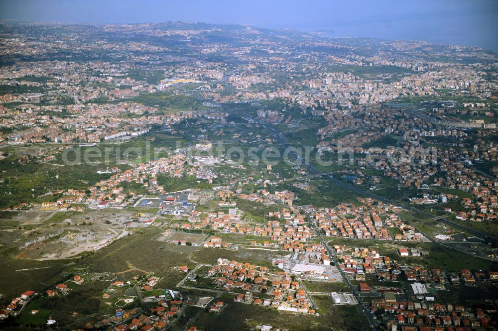 Catania Sizilien from the bird's eye view: Cityscape of Catania on Sicily in Italy