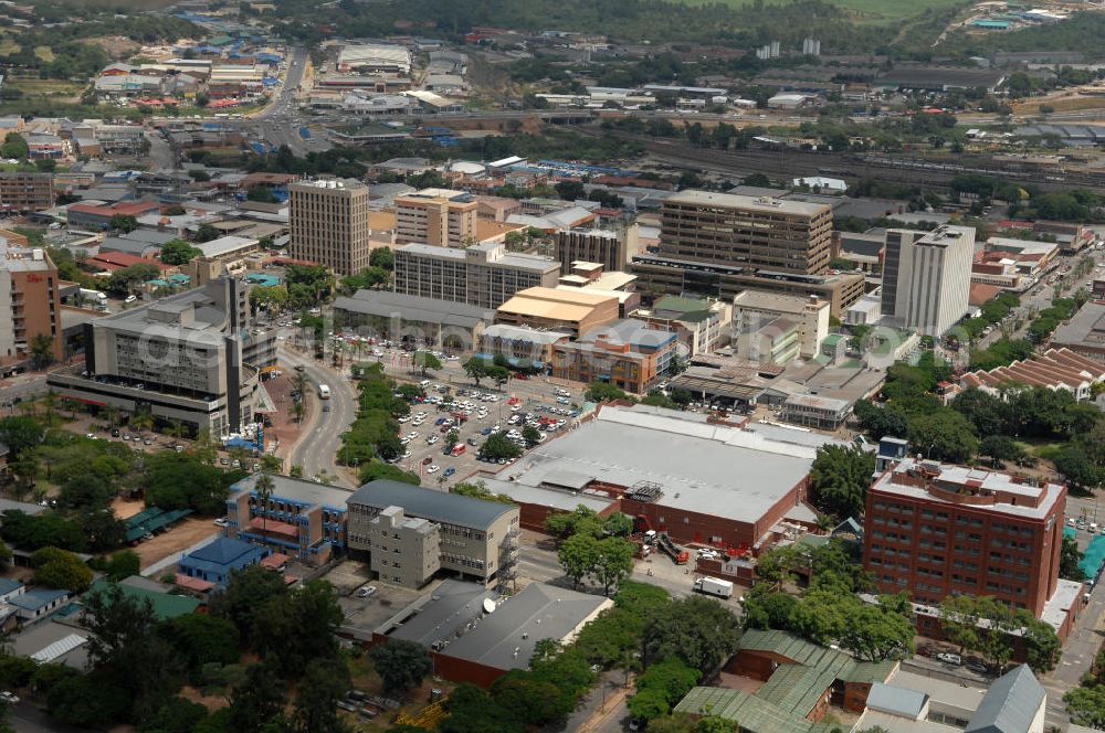 Aerial image Nelspruit - Stadtansicht von Nelspruit in der Provinz Mpumalanga von Südafrika, einem Austragungsort der Fußball- Weltmeisterschaft 2010. Cityscape from Nelsspruit in South Africa a venue of the 2010 FIFA World Cup.