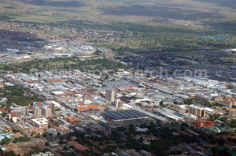 Aerial image Polokwane - Stadtansicht von Polokwane in der Provinz Limpopo von Südafrika, einem Austragungsort der Fußball- Weltmeisterschaft 2010. City View from Polokwane in South Africa a venue of the 2010 FIFA World Cup.