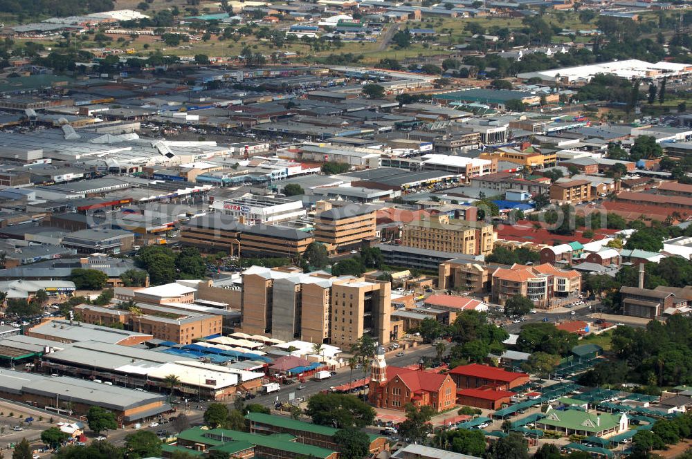 Aerial image Polokwane - Stadtansicht von Polokwane in der Provinz Limpopo von Südafrika, einem Austragungsort der Fußball- Weltmeisterschaft 2010. City View from Polokwane in South Africa a venue of the 2010 FIFA World Cup.