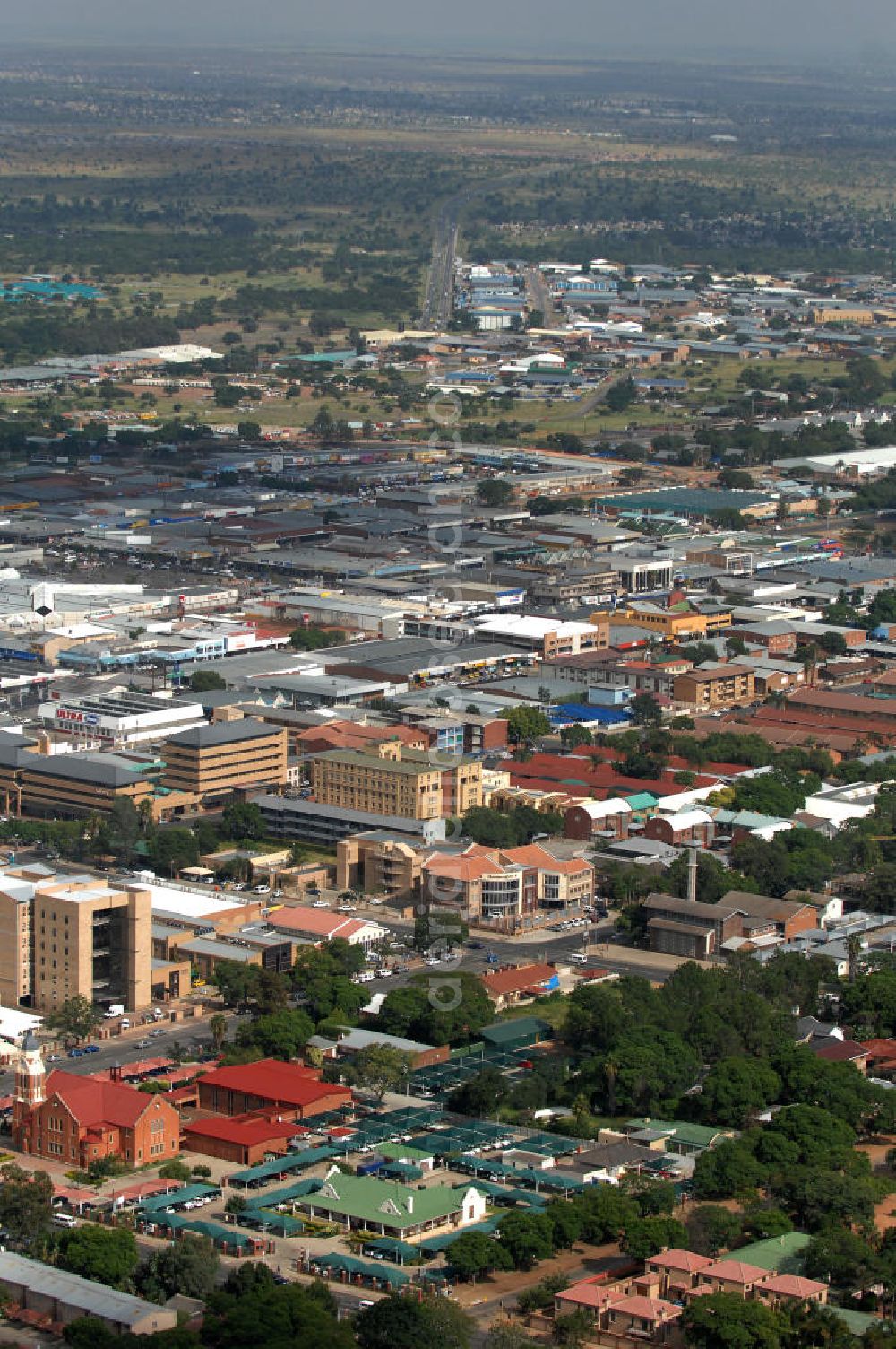 Aerial photograph Polokwane - Stadtansicht von Polokwane in der Provinz Limpopo von Südafrika, einem Austragungsort der Fußball- Weltmeisterschaft 2010. City View from Polokwane in South Africa a venue of the 2010 FIFA World Cup.