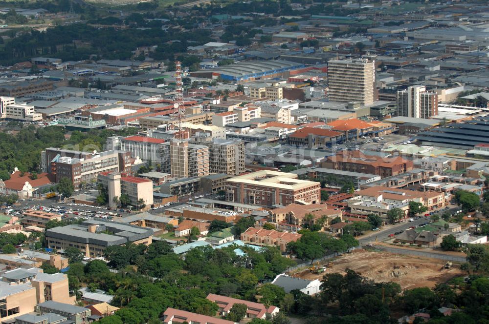 Aerial image Polokwane - Stadtansicht von Polokwane in der Provinz Limpopo von Südafrika. City View from Polokwane in South Africa.