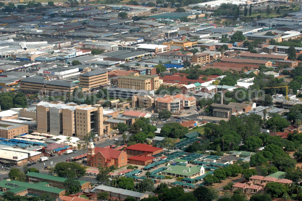 Polokwane from above - Stadtansicht von Polokwane in der Provinz Limpopo von Südafrika. City View from Polokwane in South Africa.