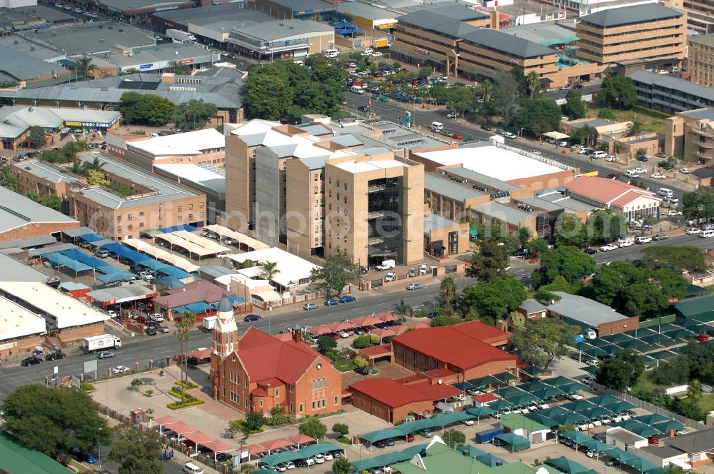 Polokwane from the bird's eye view: Stadtansicht von Polokwane in der Provinz Limpopo von Südafrika. City View from Polokwane in South Africa.