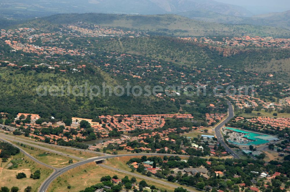 Aerial image 14.02.2010 - Stadtansicht von Rustenburg, in der Nordwest Provinz von Südafrika, einem Austragungsort der Fußball- Weltmeisterschaft 2010. Cityscape from Rustenburg in the North West Province of South Africa, a venue of the 2010 FIFA World Cup.