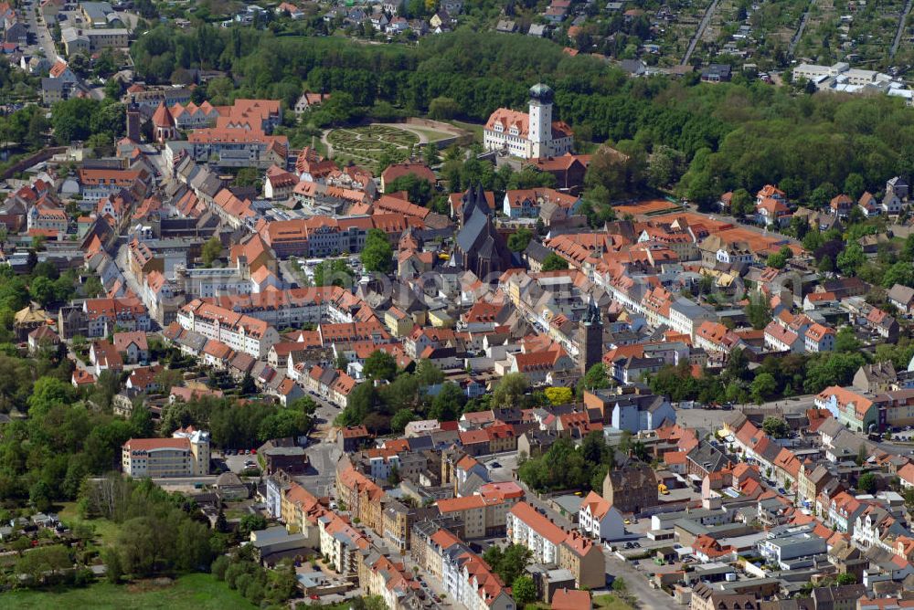 Aerial image DELITZSCH - Blick über die Altstadt von Delitzsch. Kontakt: Stadtverwaltung Delitzsch Markt 3, 04509 Delitzsch, Tel. 034202 67-0, Fax 034202 62897,