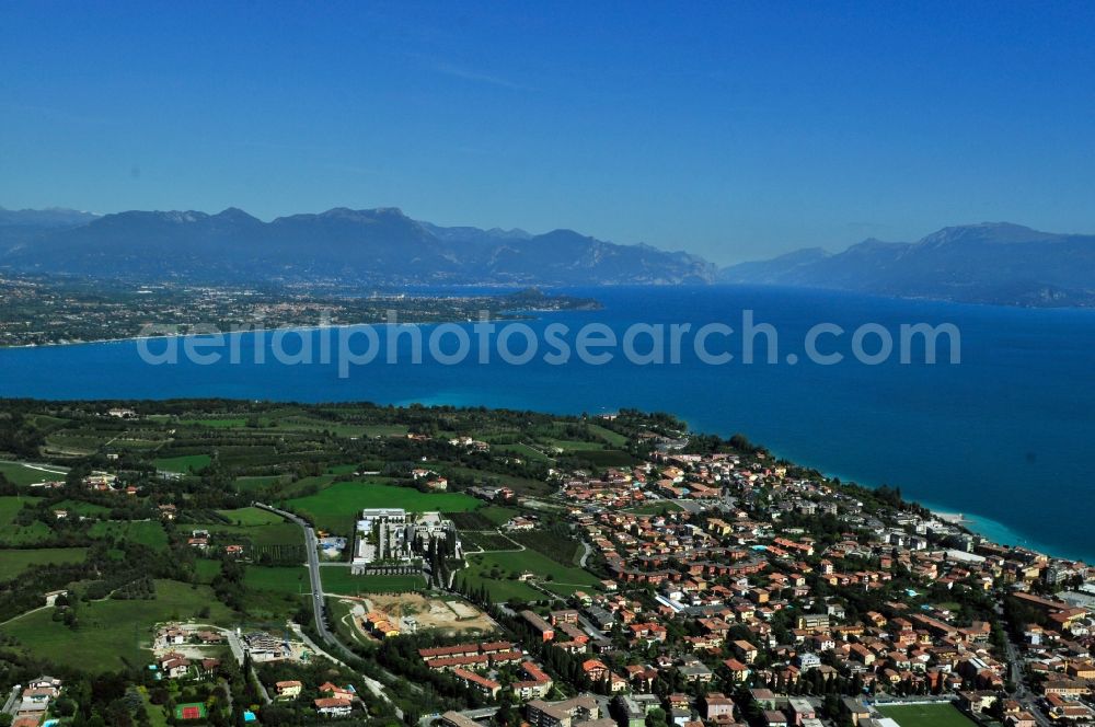 Desenzano del Garda from above - City view of Desenzano del Garda in the province Brescia in Italy