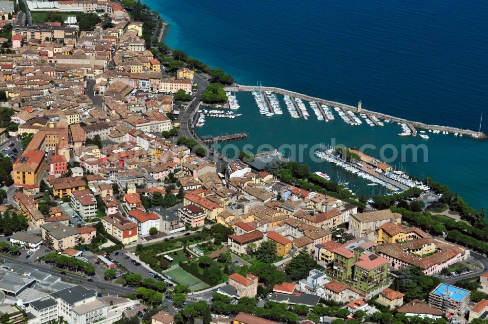 Desenzano del Garda from the bird's eye view: City view of Desenzano del Garda in the province Brescia in Italy