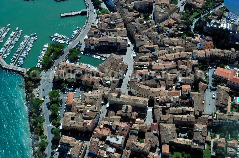 Desenzano del Garda from above - City view of Desenzano del Garda in the province Brescia in Italy