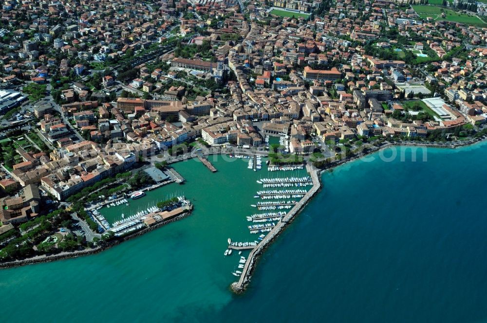 Aerial image Desenzano del Garda - City view of Desenzano del Garda in the province Brescia in Italy