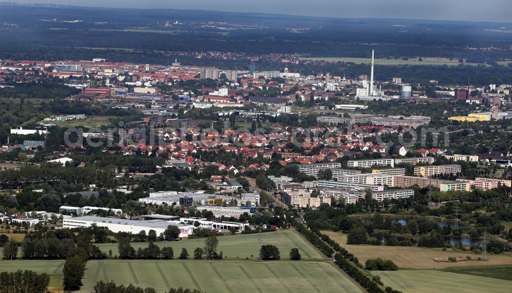 Dessau from the bird's eye view: City view of Dessau-Rosslau in the state Saxony-Anhalt, Germany