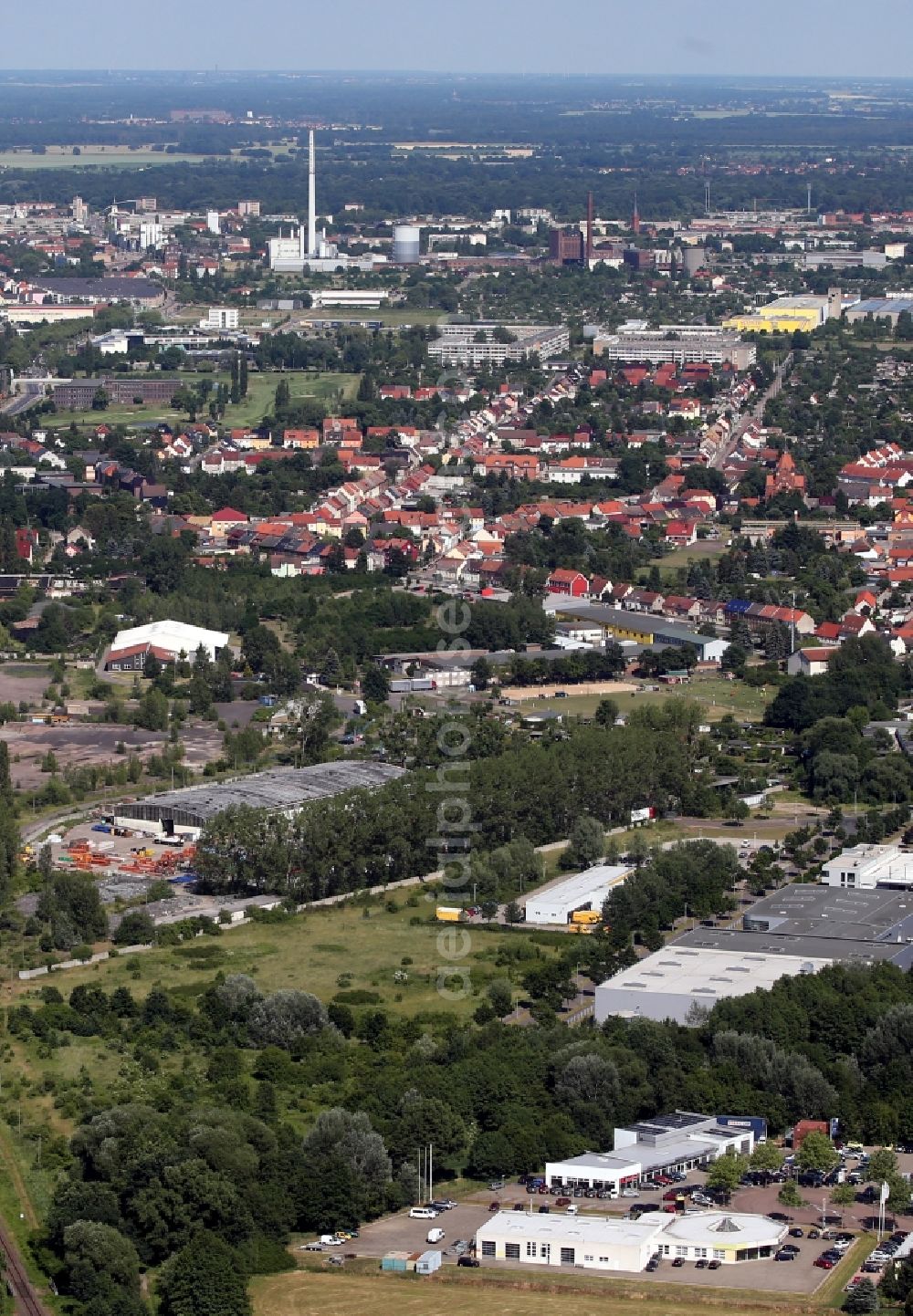 Aerial image Dessau - City view of Dessau-Rosslau in the state Saxony-Anhalt, Germany