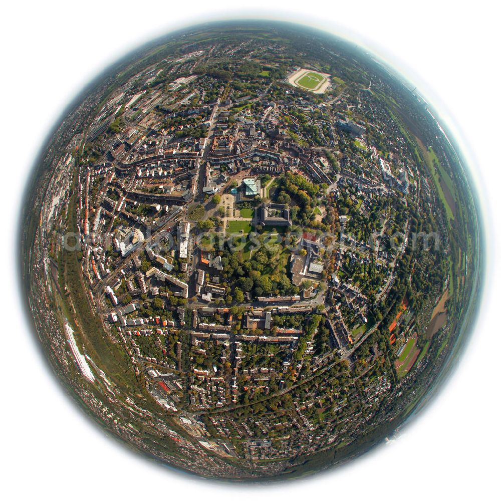 Dinslaken from above - Fisheye motive of Dinslaken in North Rhine-Westphalia