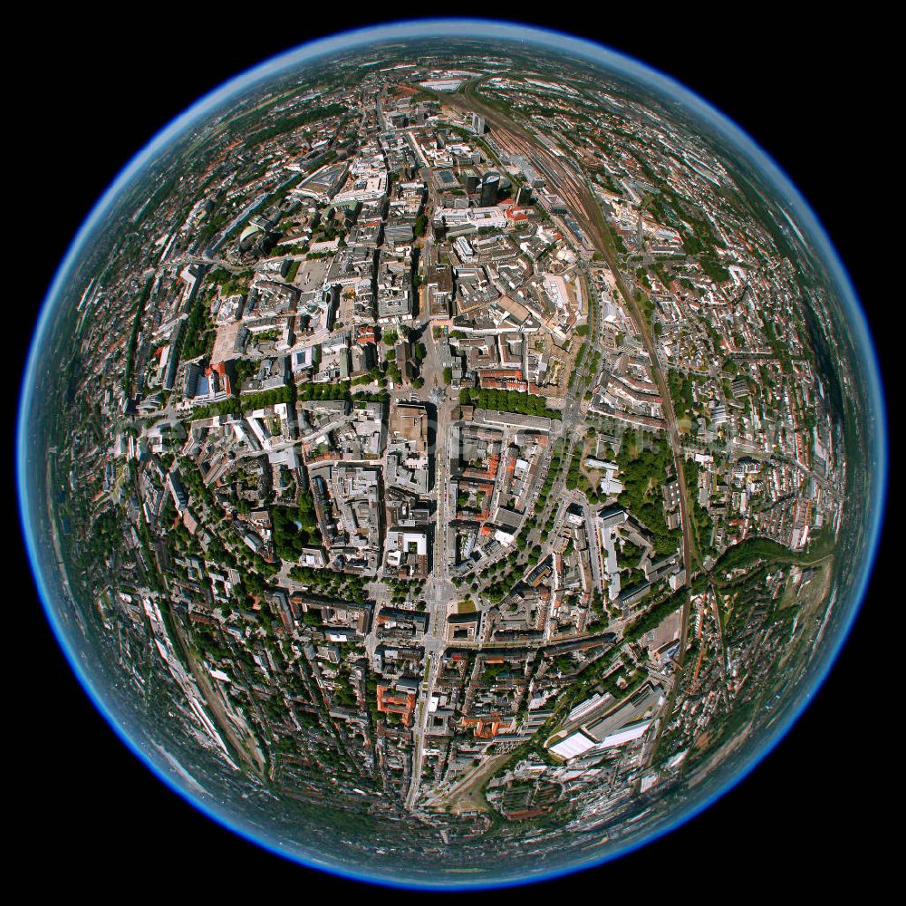 Aerial photograph Dortmund - Fisheye motive of Dortmund in North Rhine-Westphalia