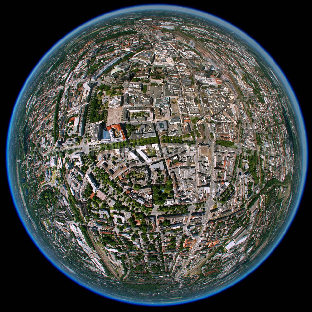 Dortmund from above - Fisheye motive of Dortmund in North Rhine-Westphalia