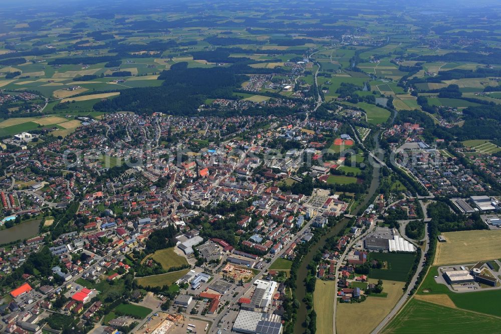 Eggenfelden from above - Cityscape of Eggenfelden in Bavaria