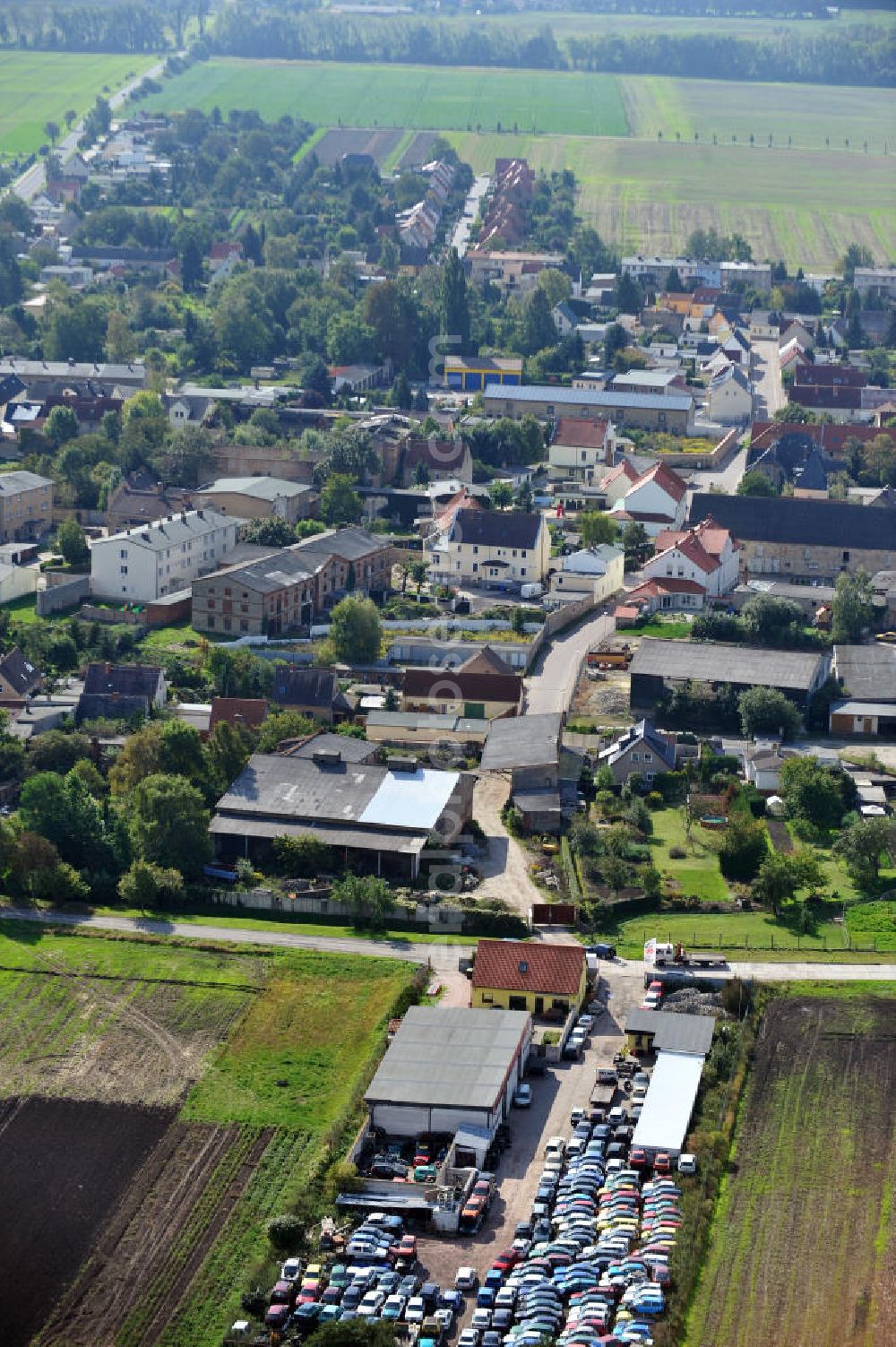 Aerial image Eggersdorf bei Schönebeck - Cityscape of Eggersdorf near by Schoenebeck in Saxony-Anhalt