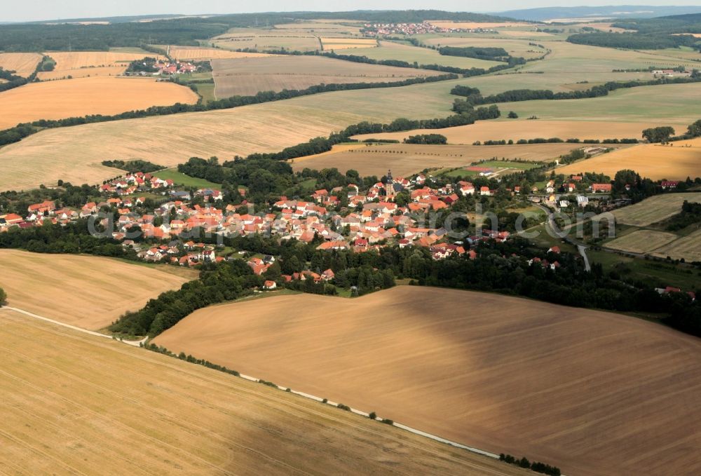 Aerial photograph Elxleben - Cityscape of Eixleben with surrounding fields in Thuringia