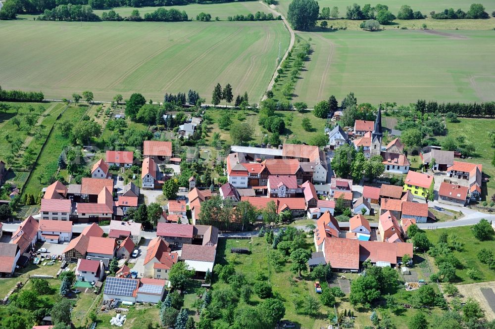 Elleben from above - Town view of Gügleben, a district of Elleben in the state of Thuringia