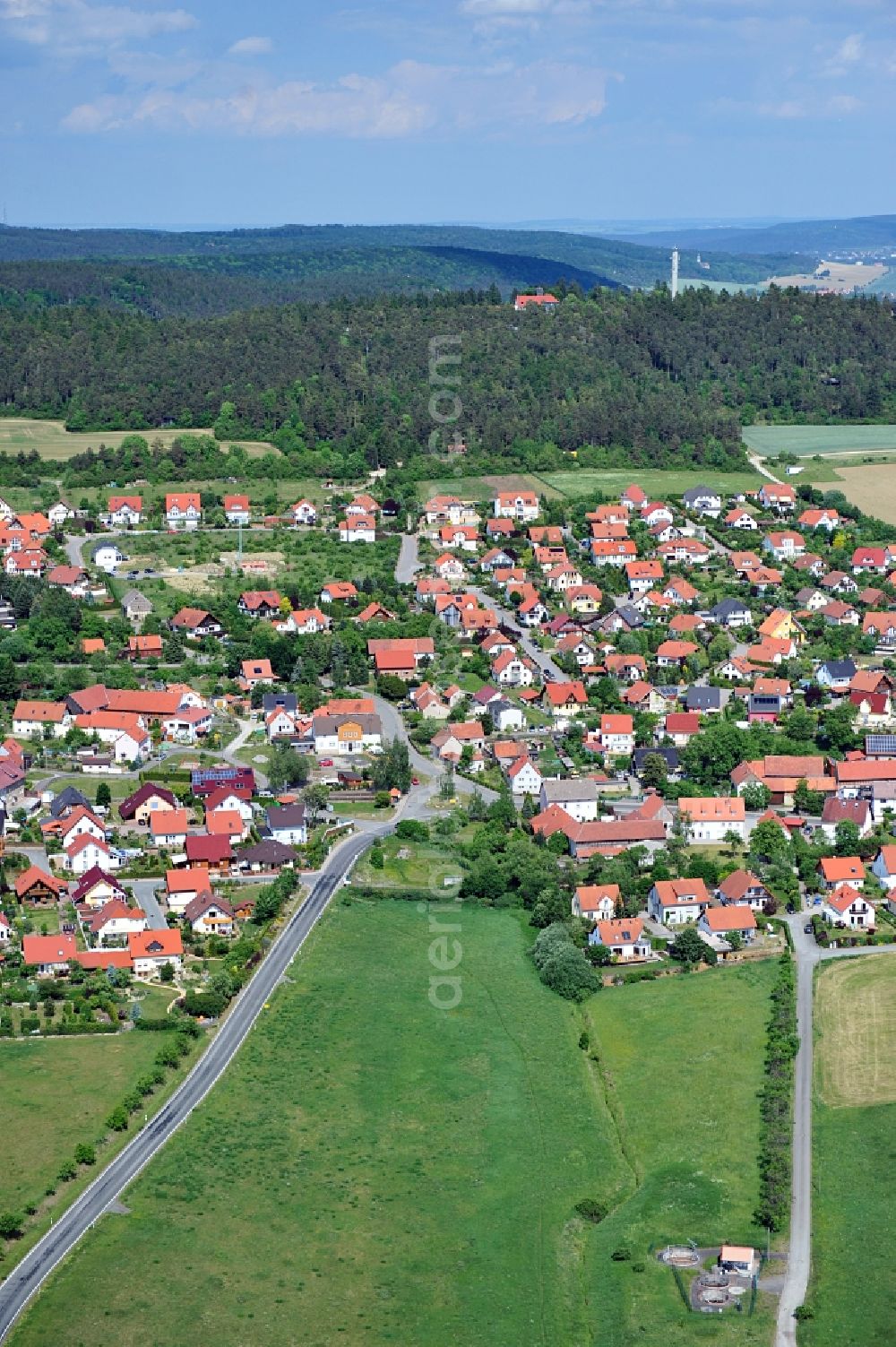 Elleben from above - Town view of Riechheim, a district of Elleben in the state of Thuringia