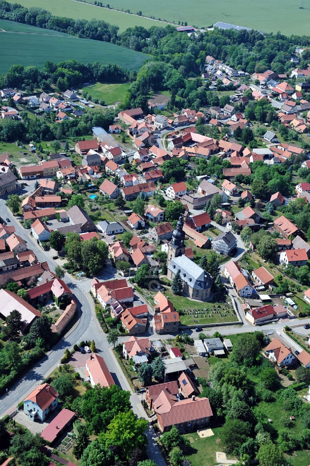 Aerial image Elxleben - Town view of Elxleben in the state of Thuringia