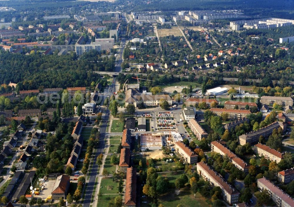 Aerial image Ludwigsfelde - Cityscape along the L 79 / Potsdamer Strasse in Ludwigsfelde in Brandenburg