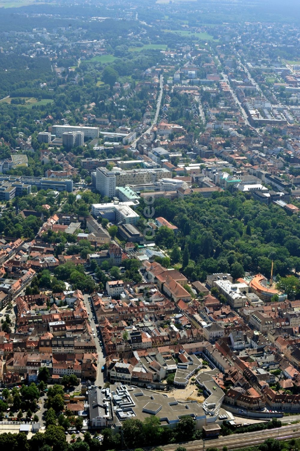 Erlangen from the bird's eye view: City view of Erlangen in the state Bavaria