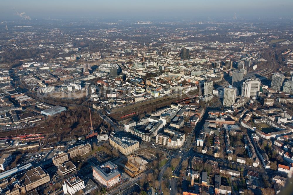 Essen from the bird's eye view: City view of Essen in the state North Rhine-Westphalia