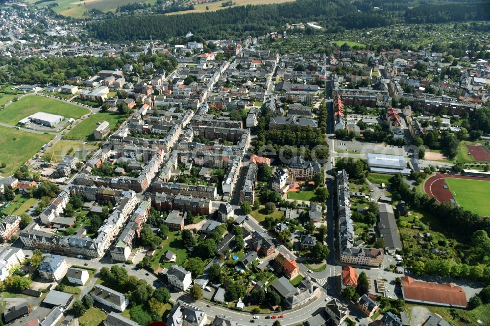 Aerial image Falkenstein/Vogtland - View of the town of Falkenstein/Vogtland in the state of Saxony