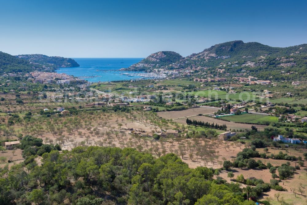 Andratx from above - View of the resort town of Andratx on the Mediterranean coast of the Spanish Balearic island of Mallorca in Spain