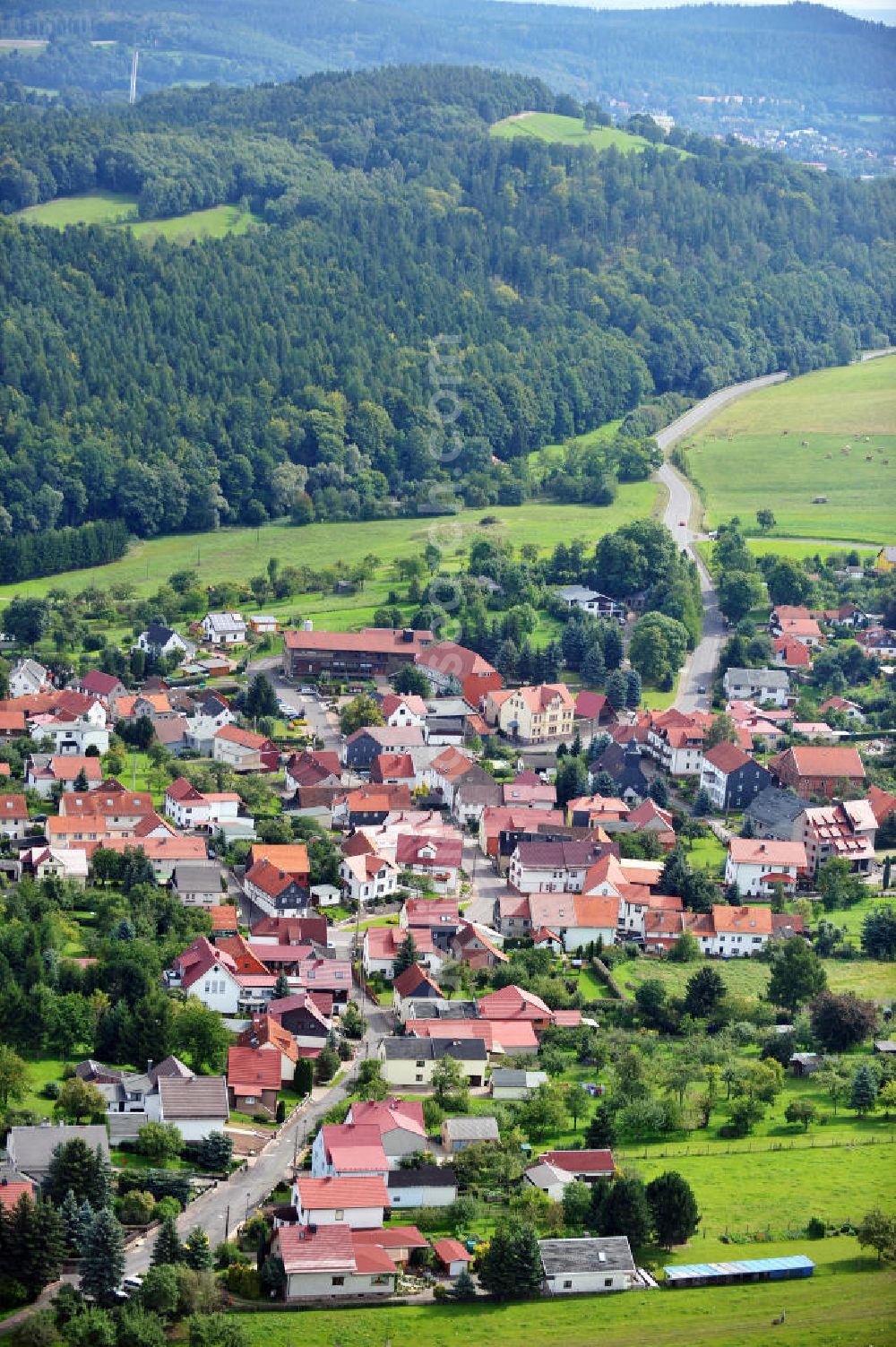 Aerial photograph Fischbach / Rhön - Cityscape of Fischbach in the Thuringian Rhoen in Thuringia