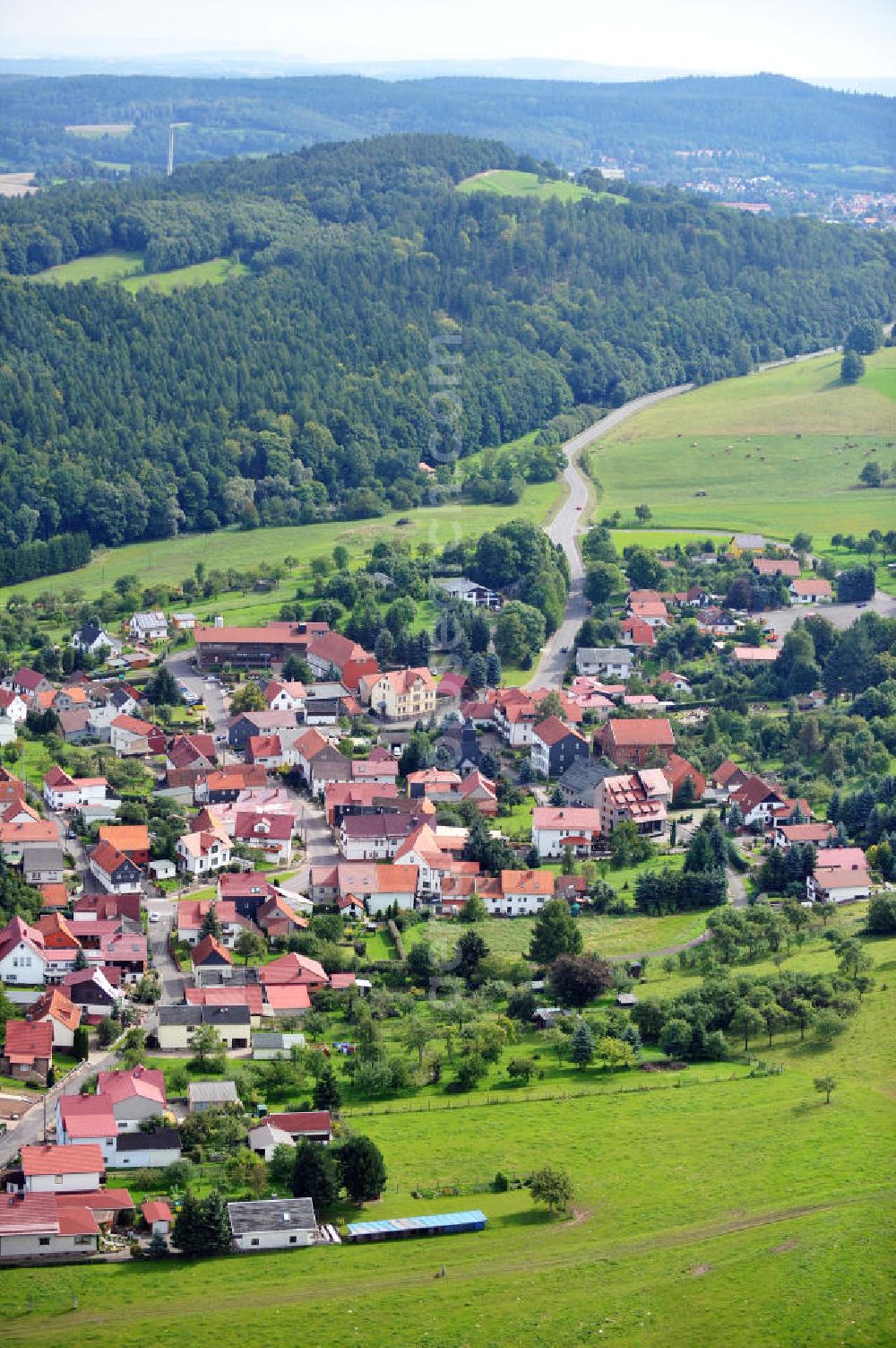 Fischbach / Rhön from above - Cityscape of Fischbach in the Thuringian Rhoen in Thuringia