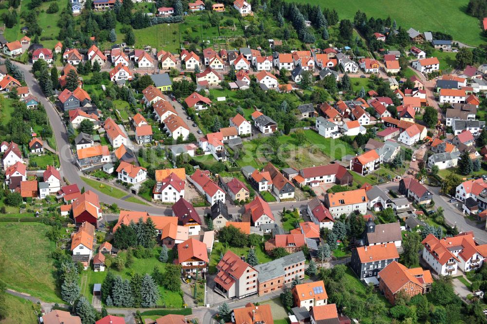 Fischbach / Rhön from the bird's eye view: Cityscape of Fischbach in the Thuringian Rhoen in Thuringia