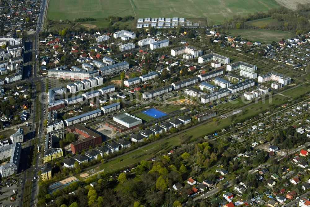 Berlin from above - District area in French Buchholz along the Rosenthaler Weg in the urban area in Berlin, Germany