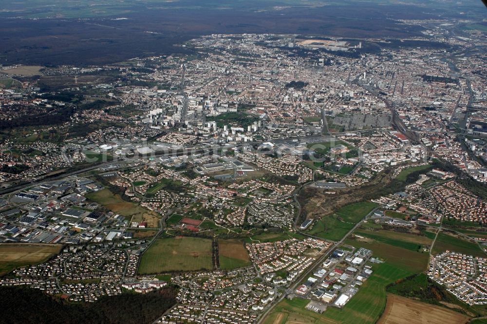 Nancy from above - Cityscape of the French city of Nancy in Lorraine in France